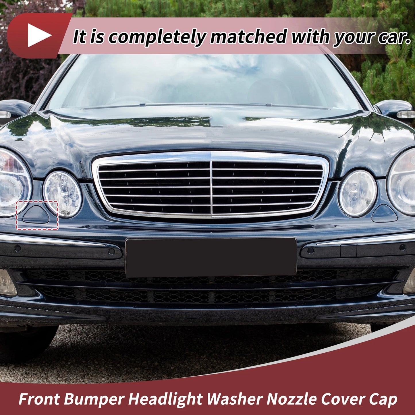 Front Right Washer Nozzle Cover for Mercedes-Benz E320 (1994-2006) Silver