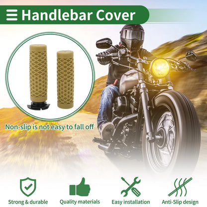7/8" 22mm Hand Grips Cover Handlebar TPU Yellow for Motorcycle