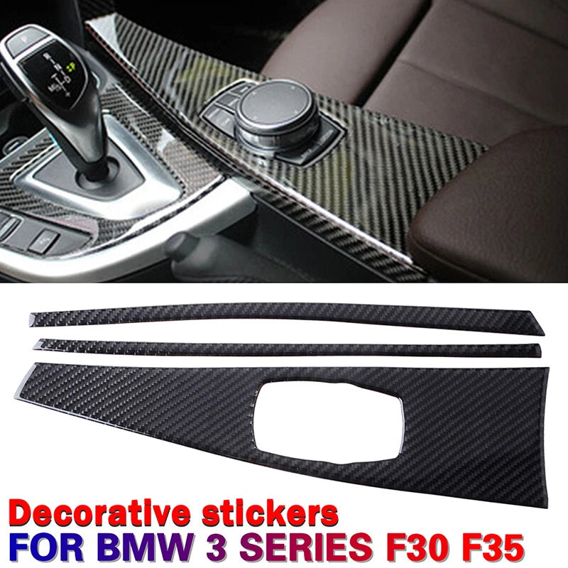 Real Carbon Fiber Central Console Cover Trim for BMW F30 F35 (2012-2019)