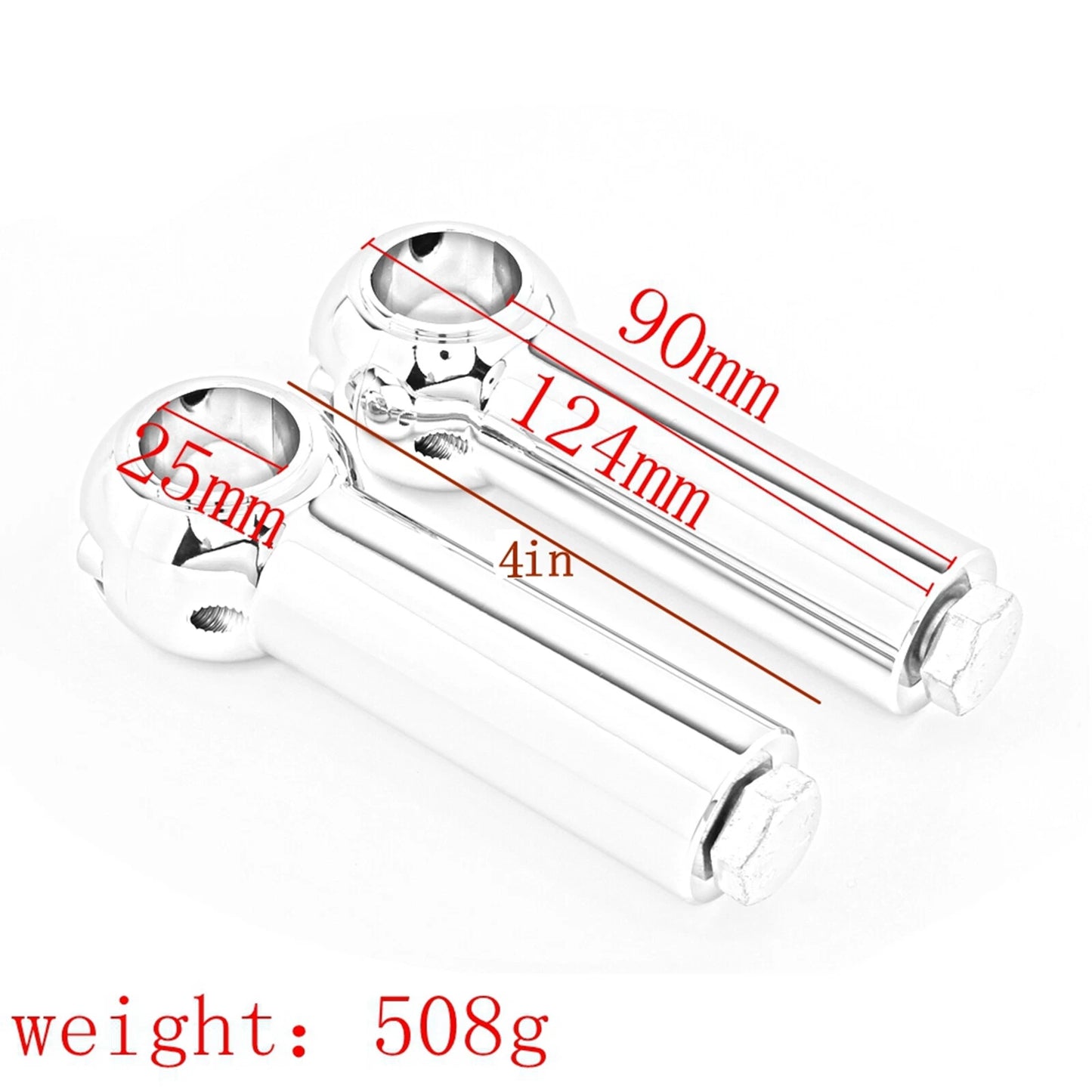 4" Chrome Handlebar Riser Clamp Kit for Harley Davidson