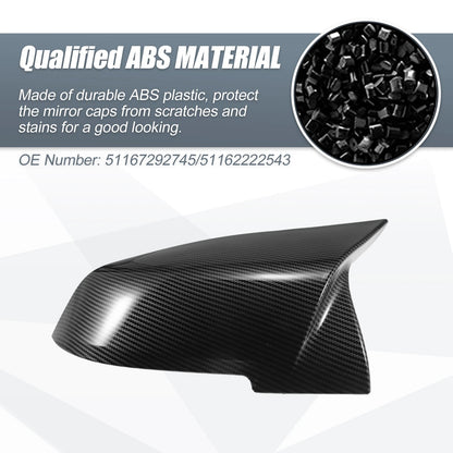 Rearview Mirror Cover Cap Black Carbon Fiber for BMW F20 F22 F23 F30 F31 (2012-2019)