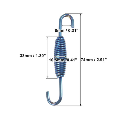 Universal Exhaust Pipe Spring Hook 68mm 2.68" Steel Blue for Motorcycle
