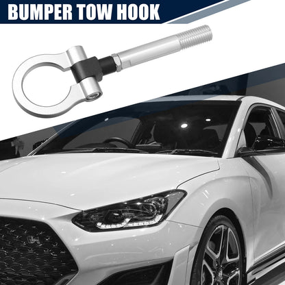 Silver Round Front Rear Bumper Tow Hook Screw for Hyundai Veloster (2012-2017)