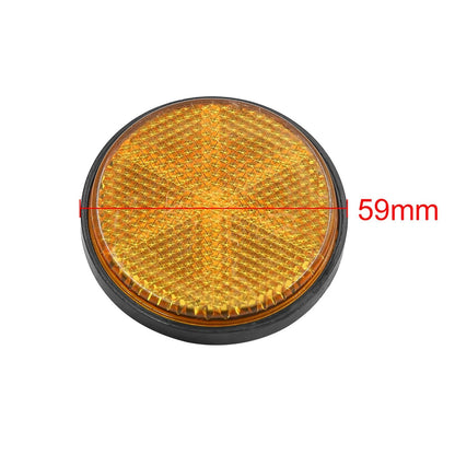 5pcs / 59mm / Orange Plastic Screw Mount Warning Reflector for Motorcycle