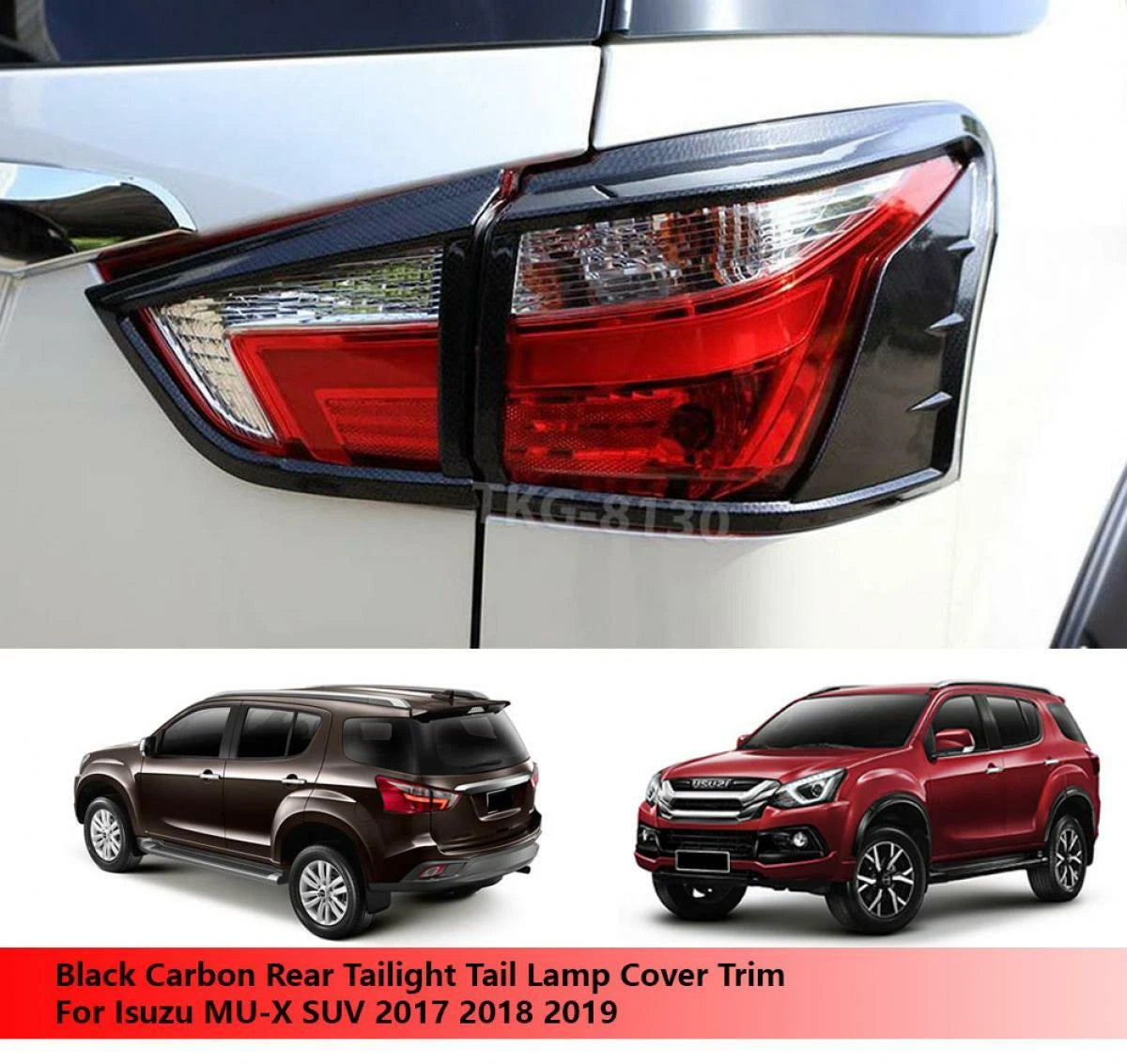 Black Carbon Tail Light Covers for Isuzu MU-X (2017-2019)