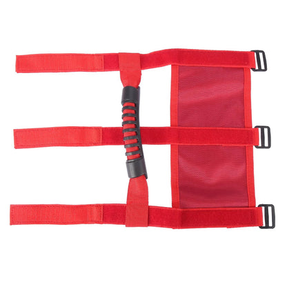 2 x Roll Bar Grab Handles for Jeep Wrangler JL JK (2018-2023) Red Rough Surface
