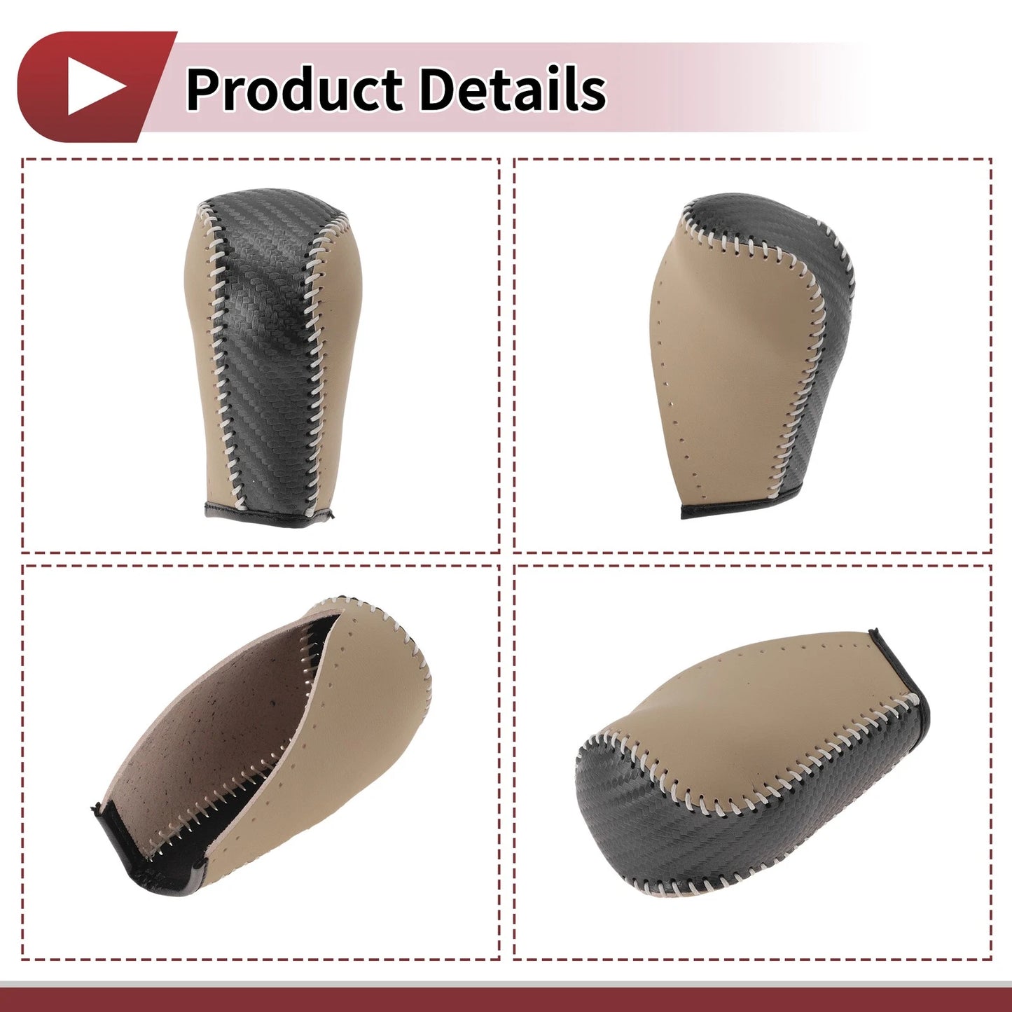 Gear Shift Knob Cover for Toyota Corolla (2014-2018) Beige Faux Leather