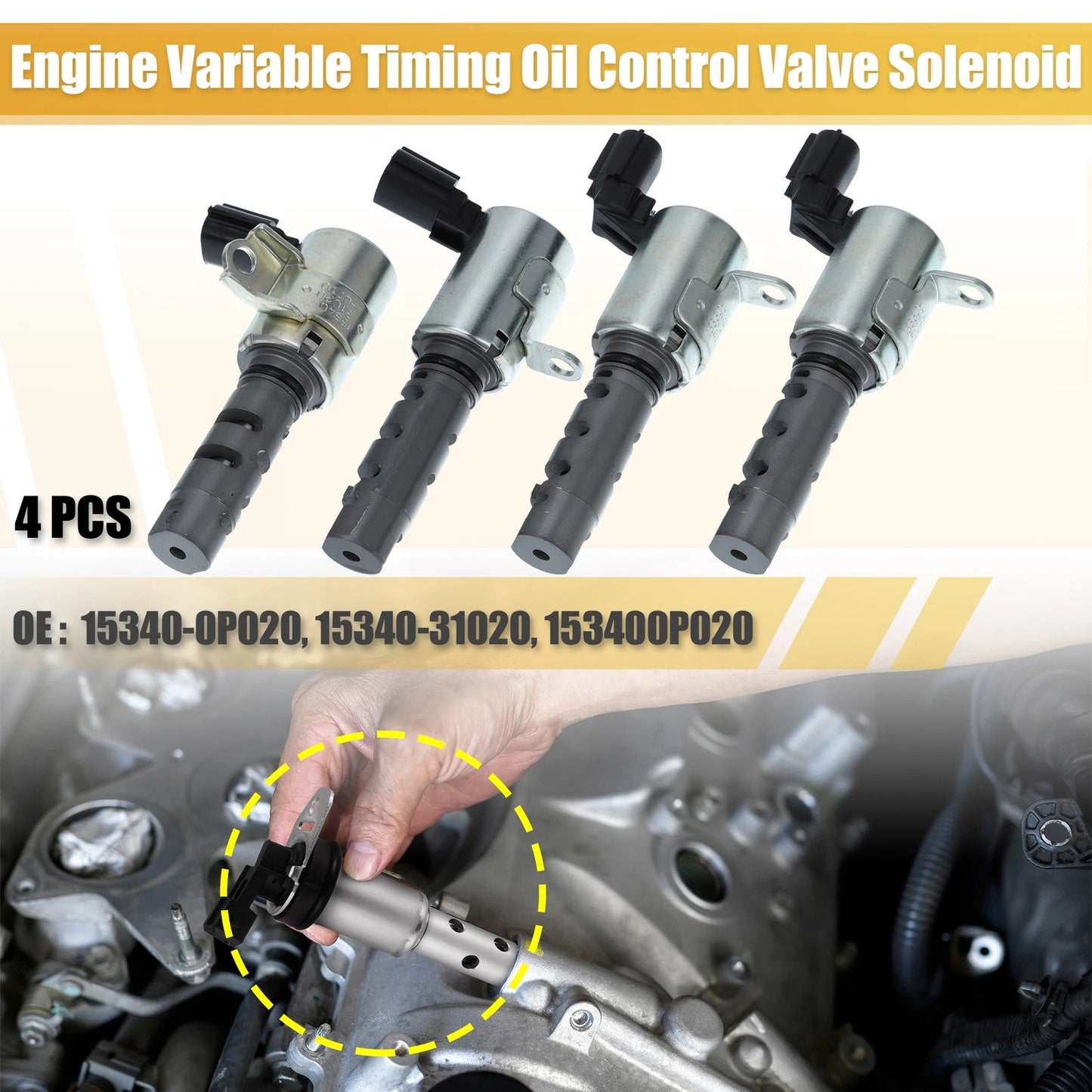 4pcs VVT Variable Valve Timing Solenoids for Toyota Avalon RAV4 Camry Sienna