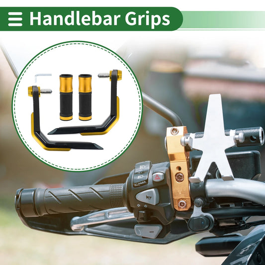 Hand Grips Cover Kit for Motorcycle Handlebar End Grips Aluminum Alloy Goldtone