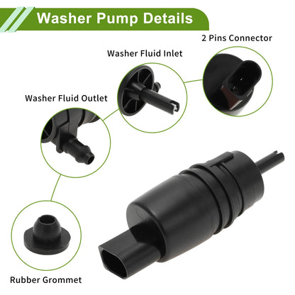 Windshield Washer Pump w/Grommet for BMW 528i Sedan (2009-2017)