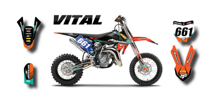 Custom Graphics Full Kit VITAL STYLE Stickers for KTM 50 (2016-2021)