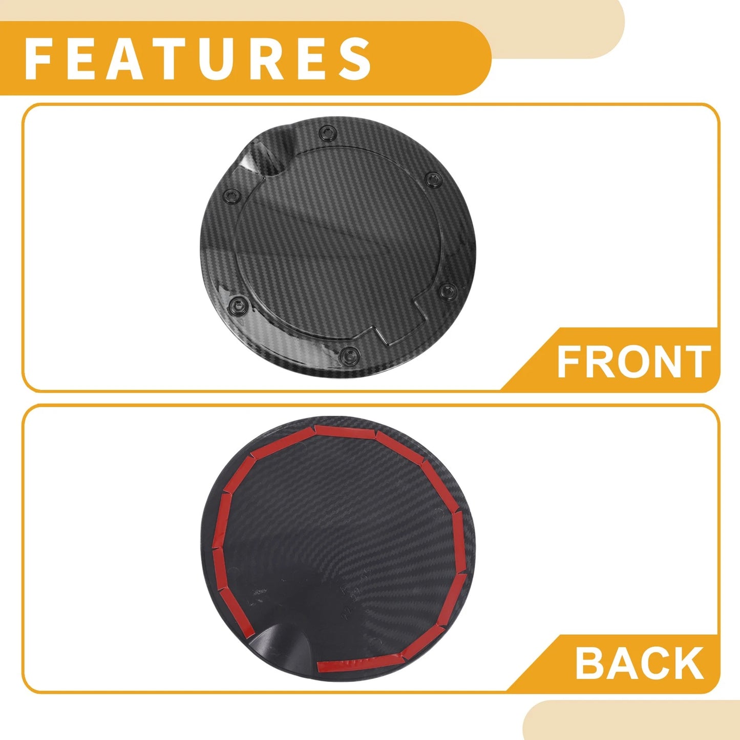 Fuel Tank Door Cap for Toyota Tundra (2022-2025) Carbon Fiber Black ABS