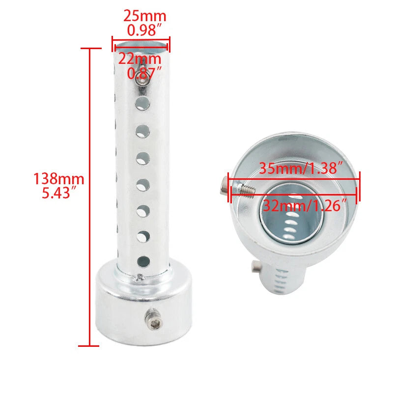 35mm Silver Universal Motorcycle Exhaust Can Silencer Muffler for Various Models