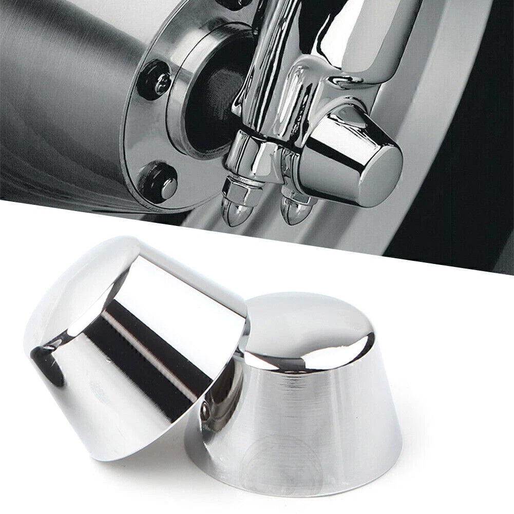 Chrome Front Axle Cap Nut Covers for Harley Sportster Dyna Road Glide