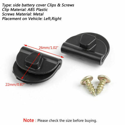 4 x Battery Left Side Cover Clips + Screws for Harley Sportster (2004-2018)