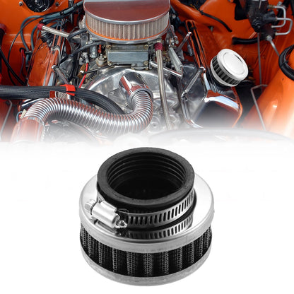 Universal / 40-42mm / Air Filter Cleaner Round Tapered Silver Tone for Motorcycle