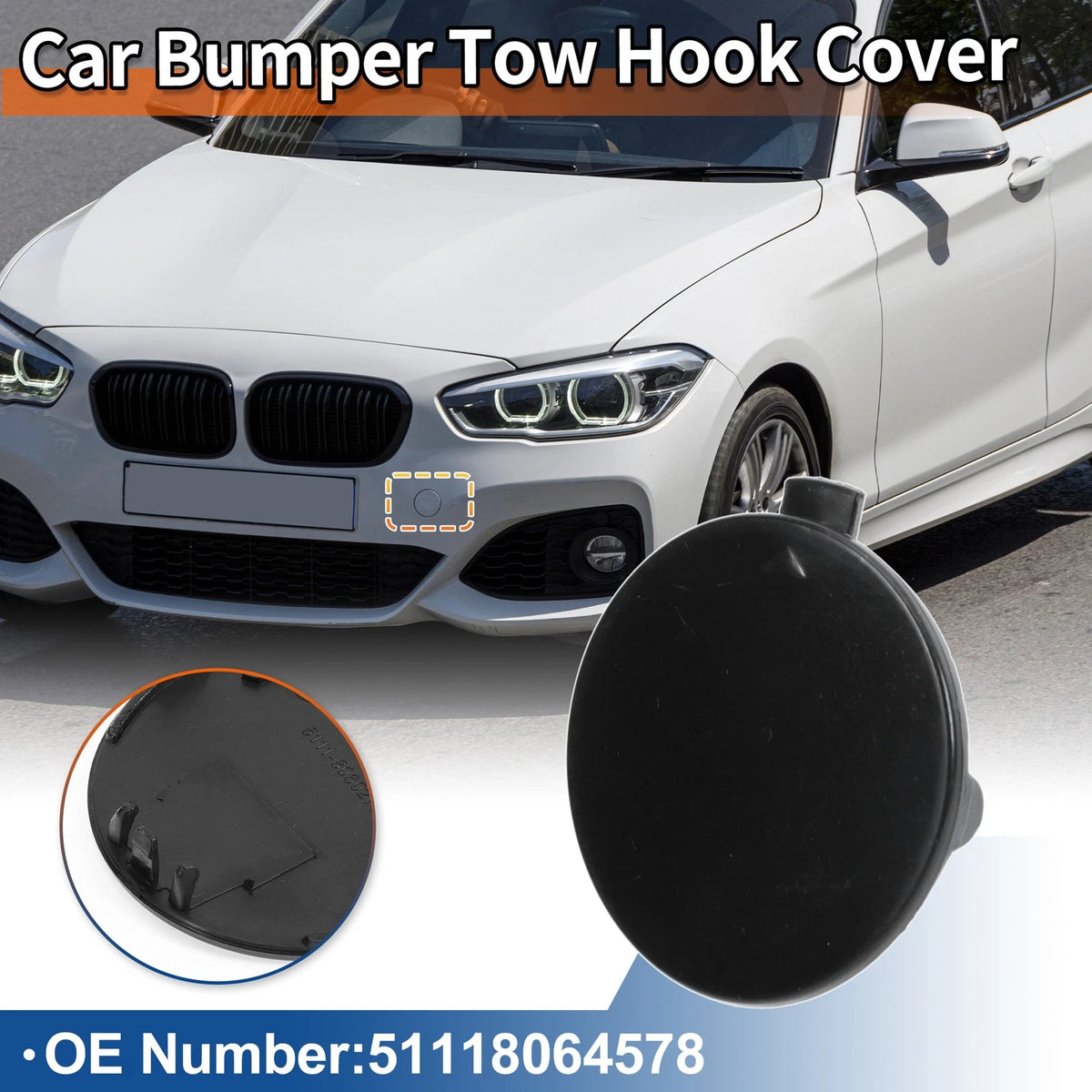 Front Car Bumper Tow Hook Cover for BMW 1 Series F20 (2011-2019)