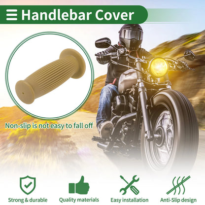 25mm Motorcycle Hand Grips Cover Handlebar Grips TPU Khaki for Motorcycle