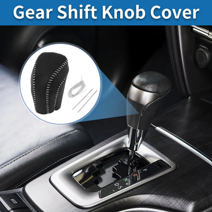 1pc / Car Gear Shift Knob Cover Black Gray Leather for Toyota Camry (2018–2024)