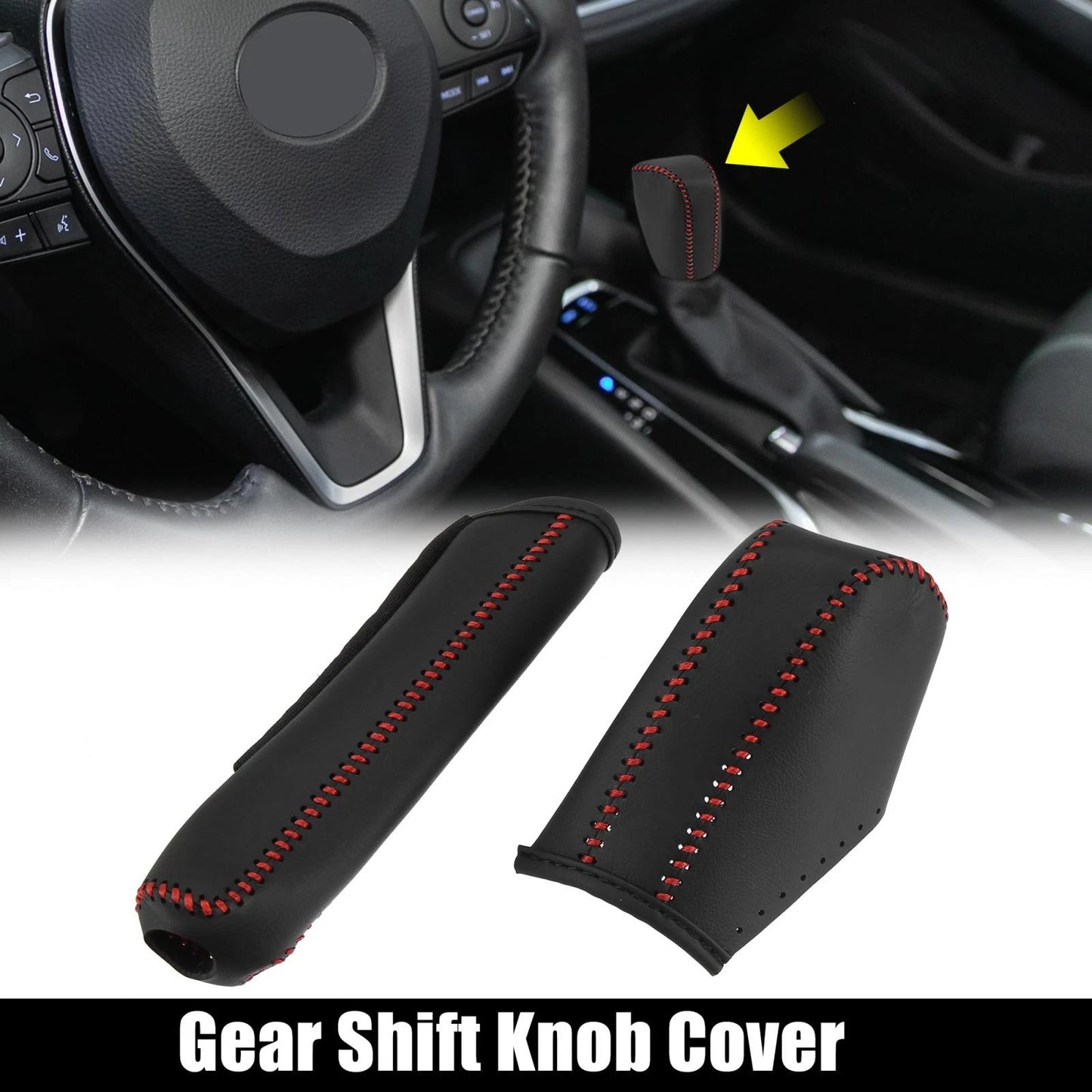 Gear Shift Knob Cover Hand Brake Cover Kit for Toyota Corolla (2014–2018)