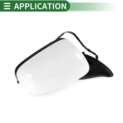 Right Side Door Mirror Replacement for Honda Fit (2009-2014) Manual Folding White
