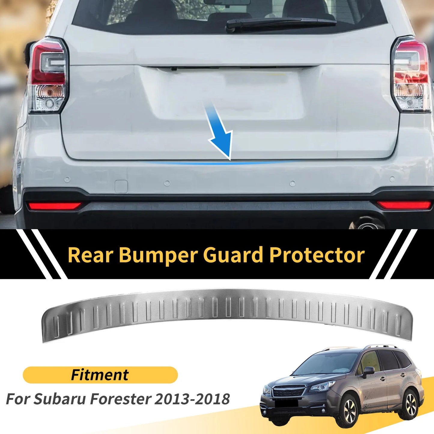 Bumper Guard for Subaru Forester Silver Tone (2013-2018)