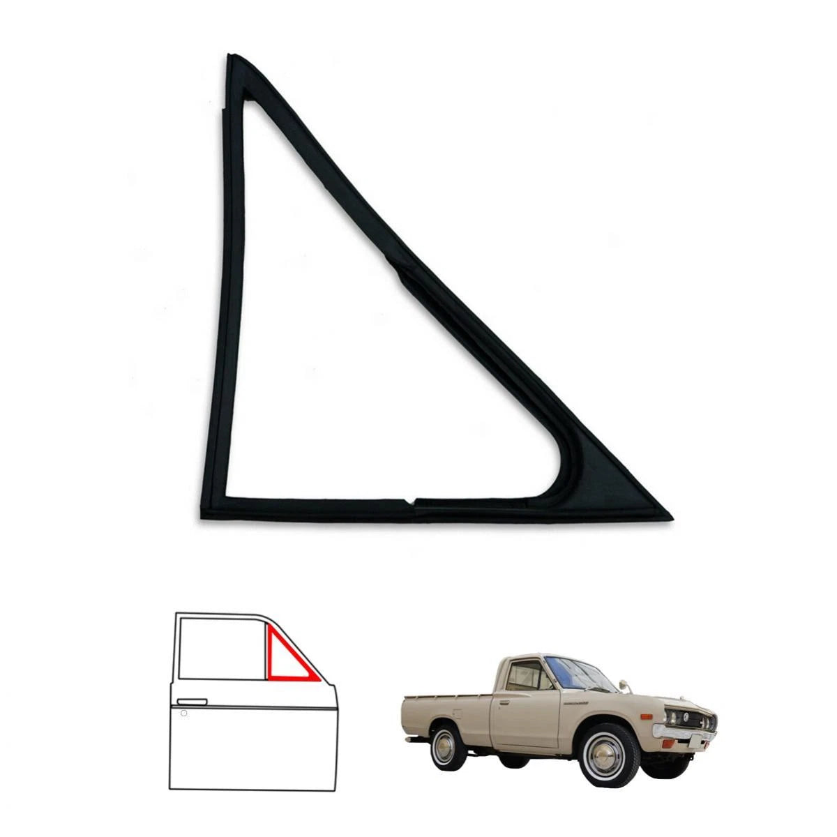 Window Rubber Seal Weatherstrip RH Quarter Fits Datsun 620 Ute Truck 1973-79 D09