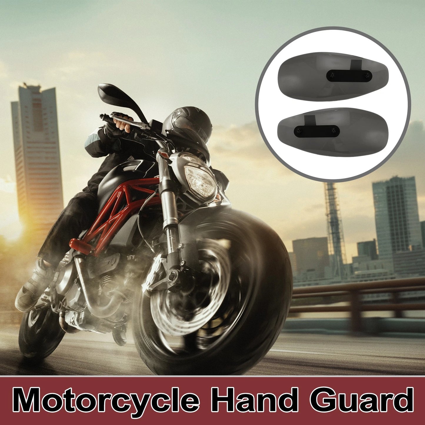 Hand Guard Set for Motorcycle Universal Smoked Black Cold Protection