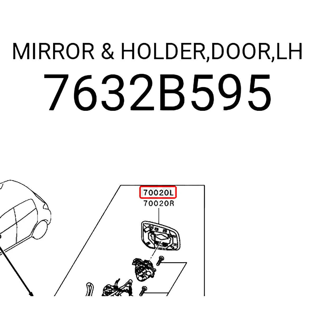 LH Side Mirror Lens for Mitsubishi Mirage 2012-2022 (2012-2022)