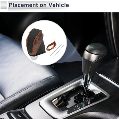 Brown Carbon Fiber Gear Shift Knob Cover for Subaru Impreza (2017-2023)