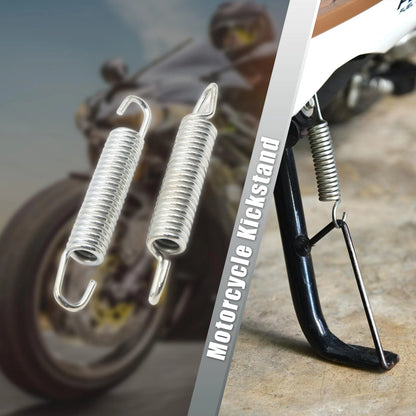2 x 10cm Silver Tone Metal Motorcycle Side Kickstand Spring for Honda CG125