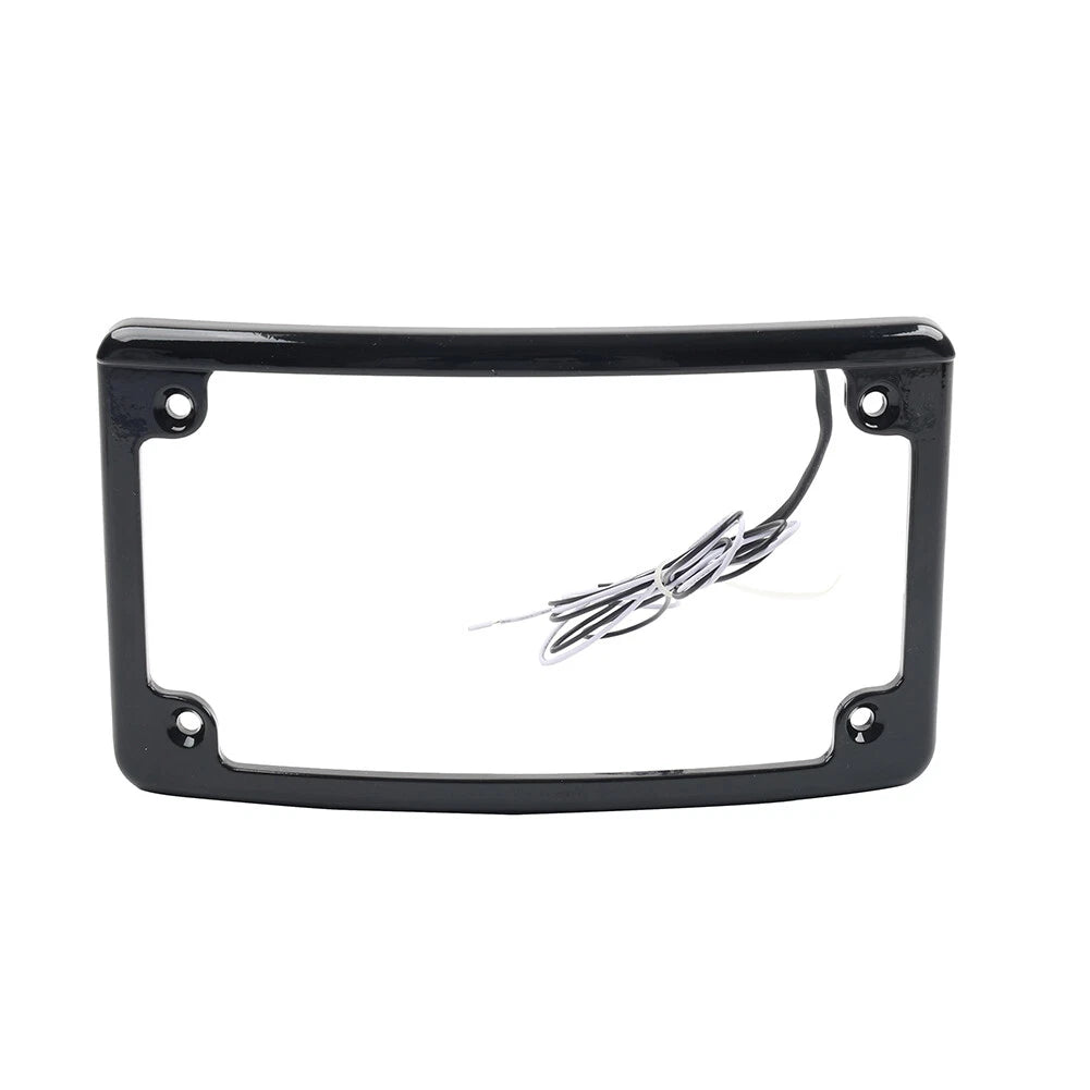 Black Rear License Plate Frame Bracket w/Light for Harley Touring (2009-2023)