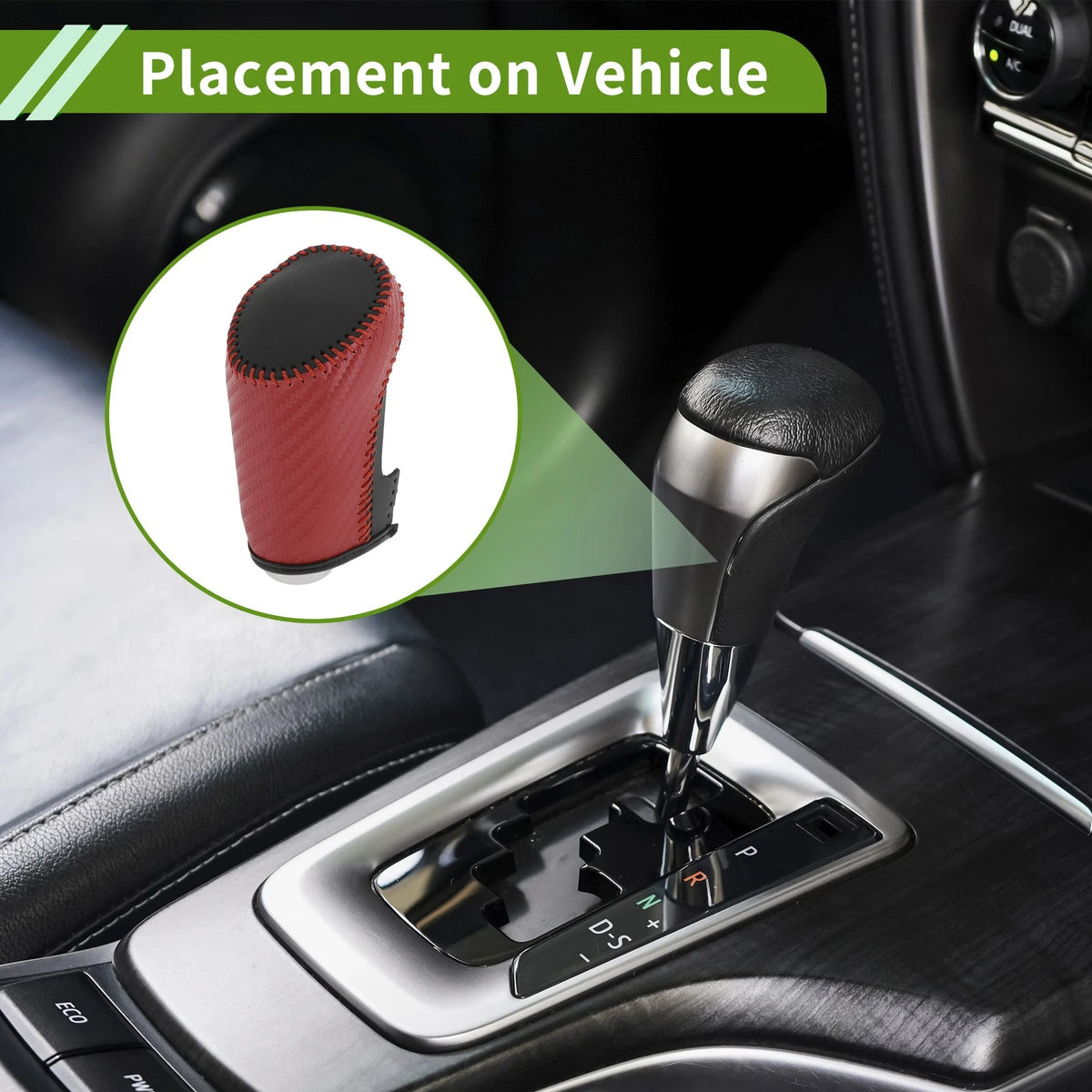 Gear Shift Knob Cover for Chevrolet Malibu Red Carbon Fiber