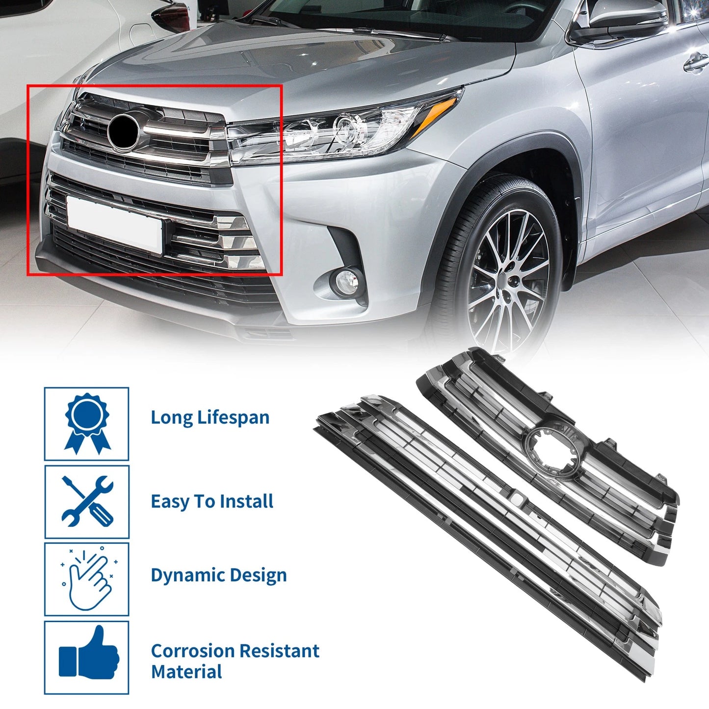 Front Lower Grille for Toyota Corolla 2020-2022 Black