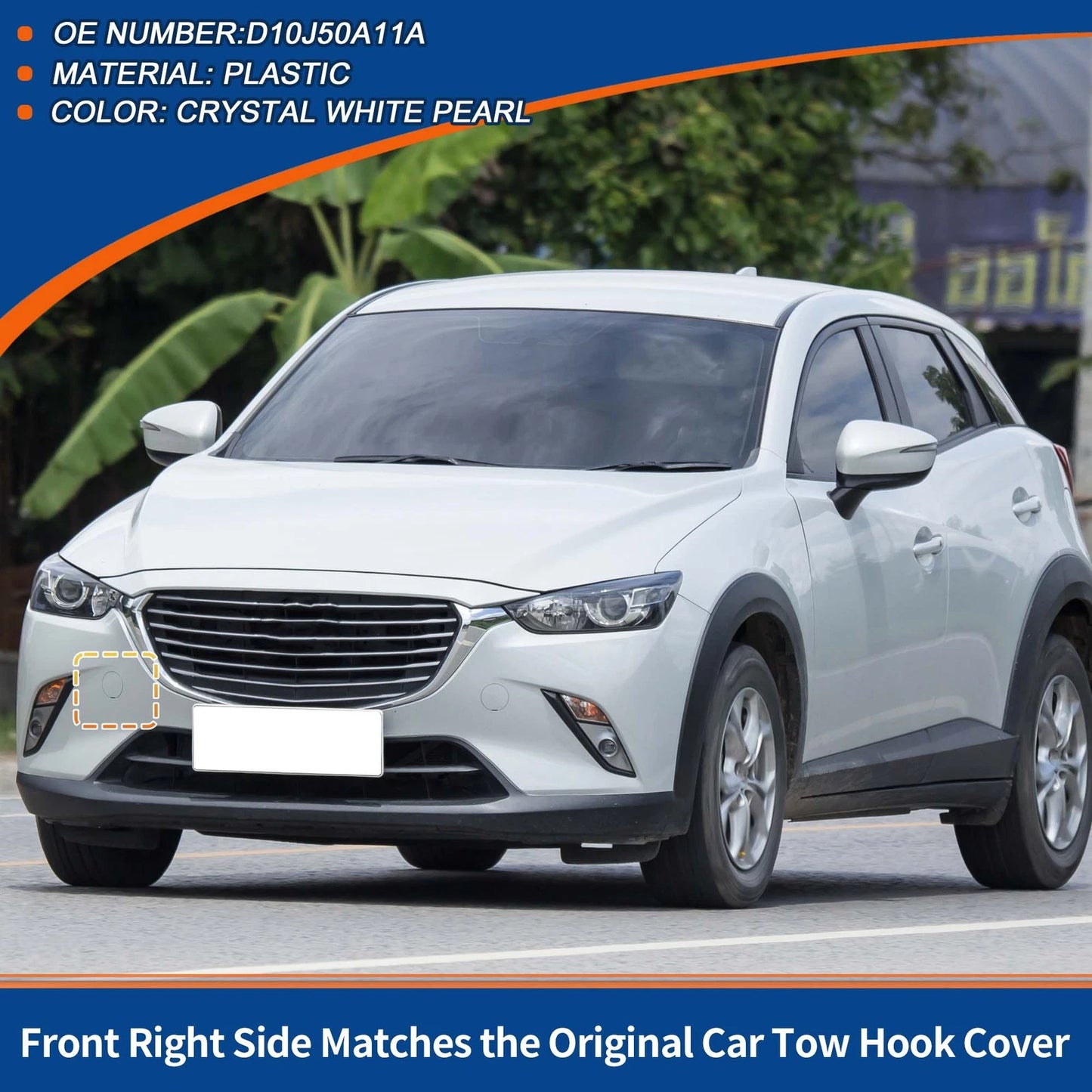Tow Hook Cover for Mazda CX-3 (2016-2021) - Crystal White Pearl
