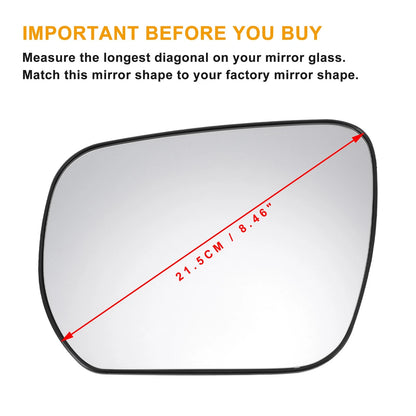 Left Side Heated White Mirror Glass for Suzuki Grand Vitara (2005-2009)