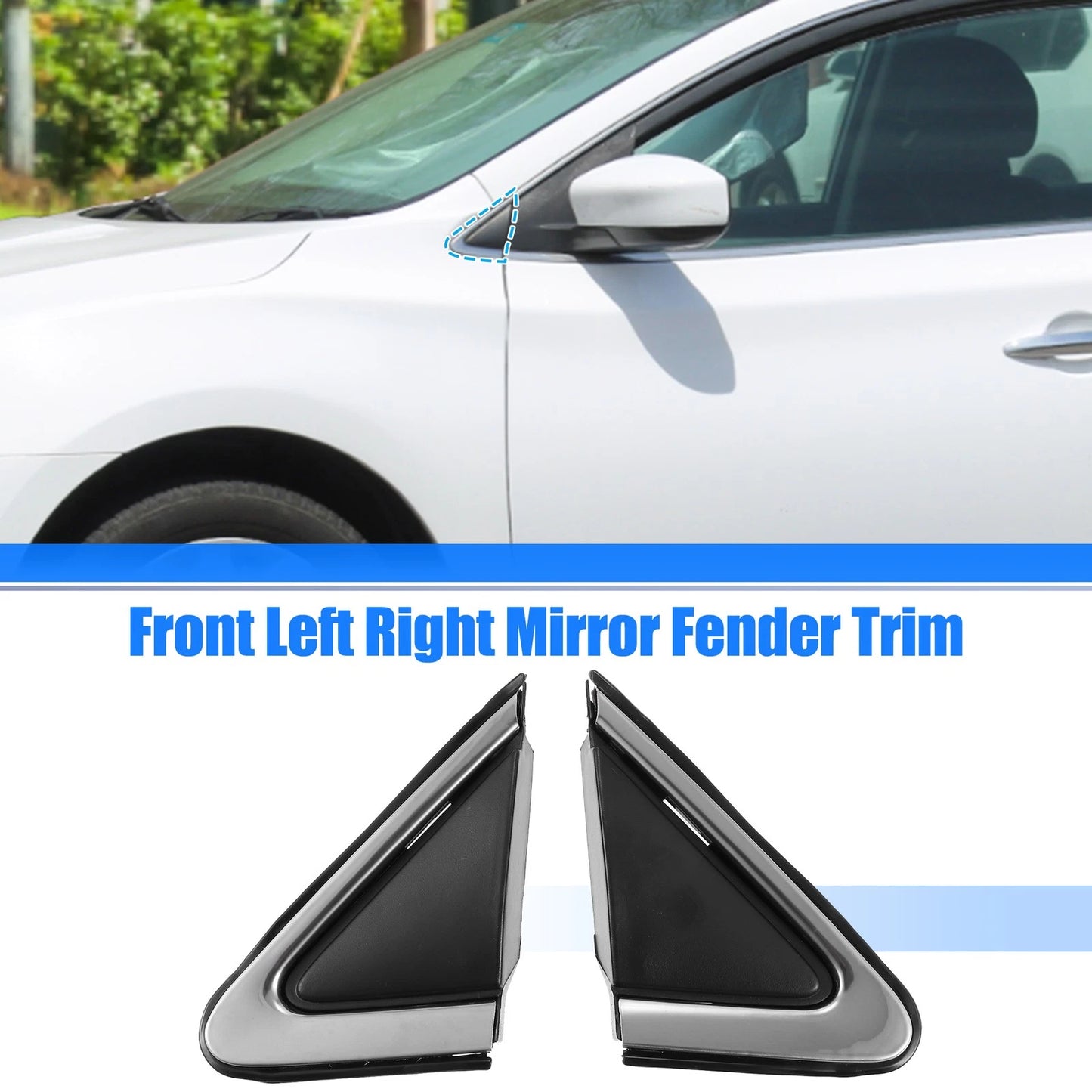 Front Left Right Mirror Corner Triangle Covers for Nissan Sentra