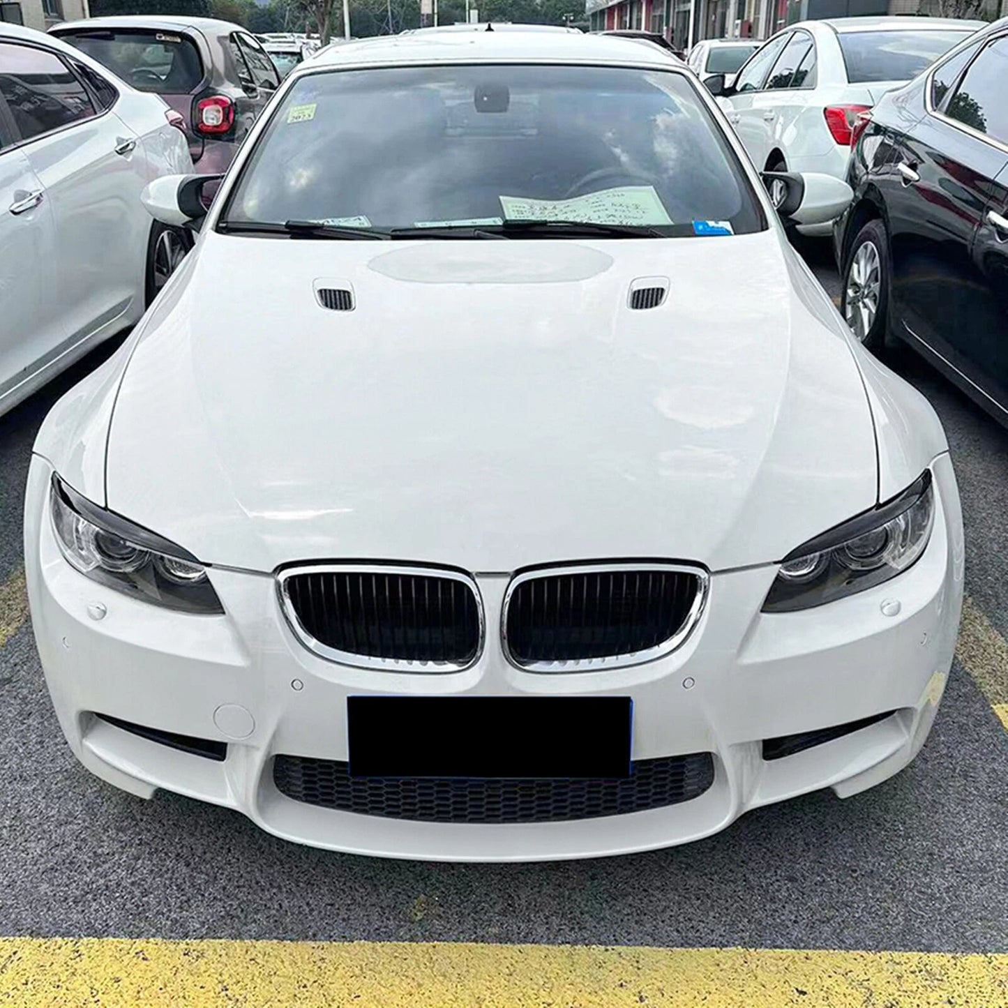 2 x Gloss Black Headlight Eyelid Trims for BMW E90 E92 E93 M3 (2007-2013)