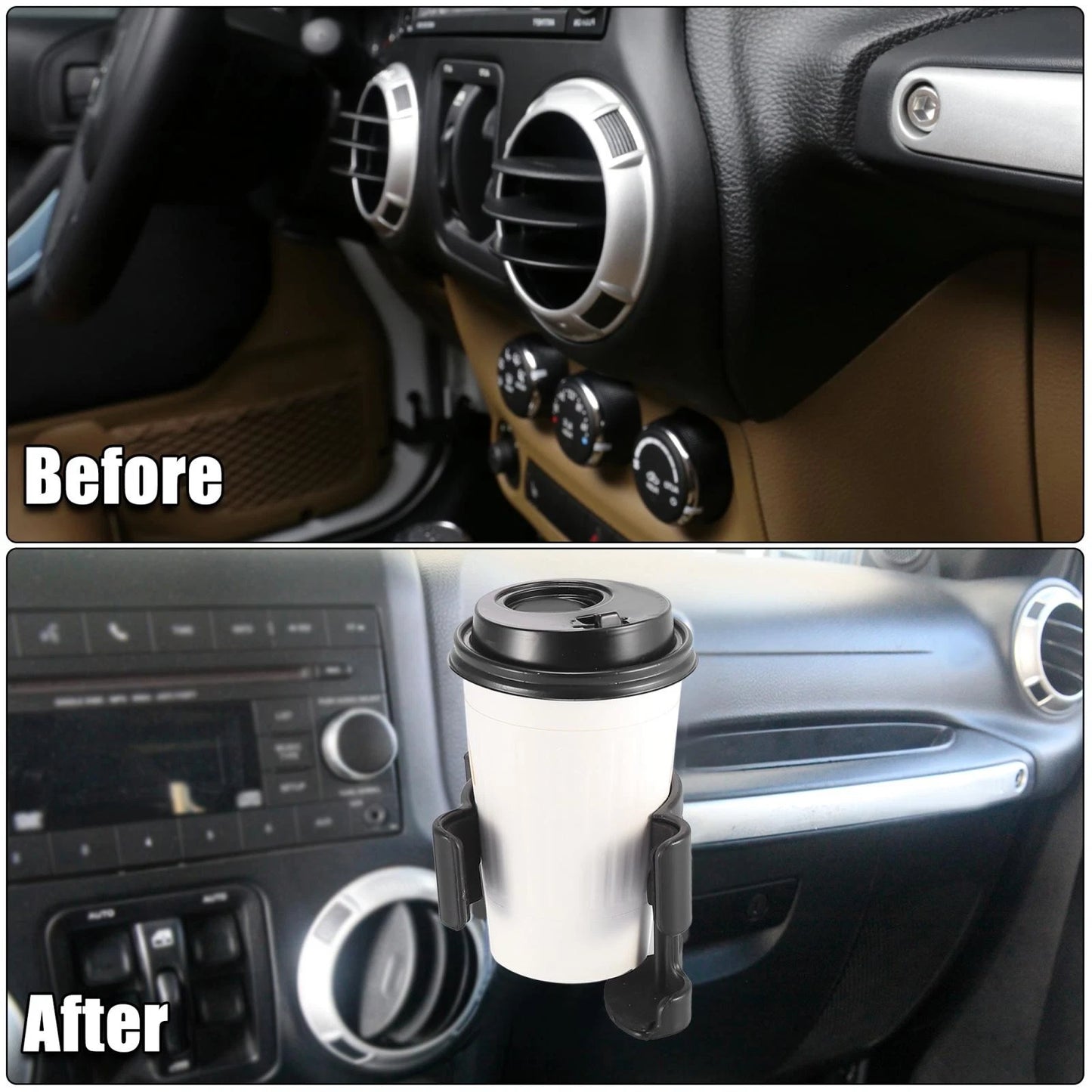 Cell Phone Mount Holder Drink Cup Bracket for Jeep Wrangler JK JKU (2012-2018)