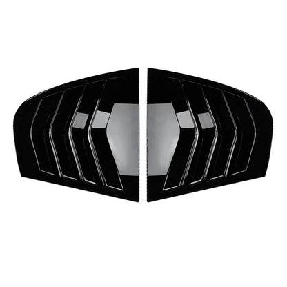 2 x Gloss Black Rear Side Glass Shutter Covers for Car