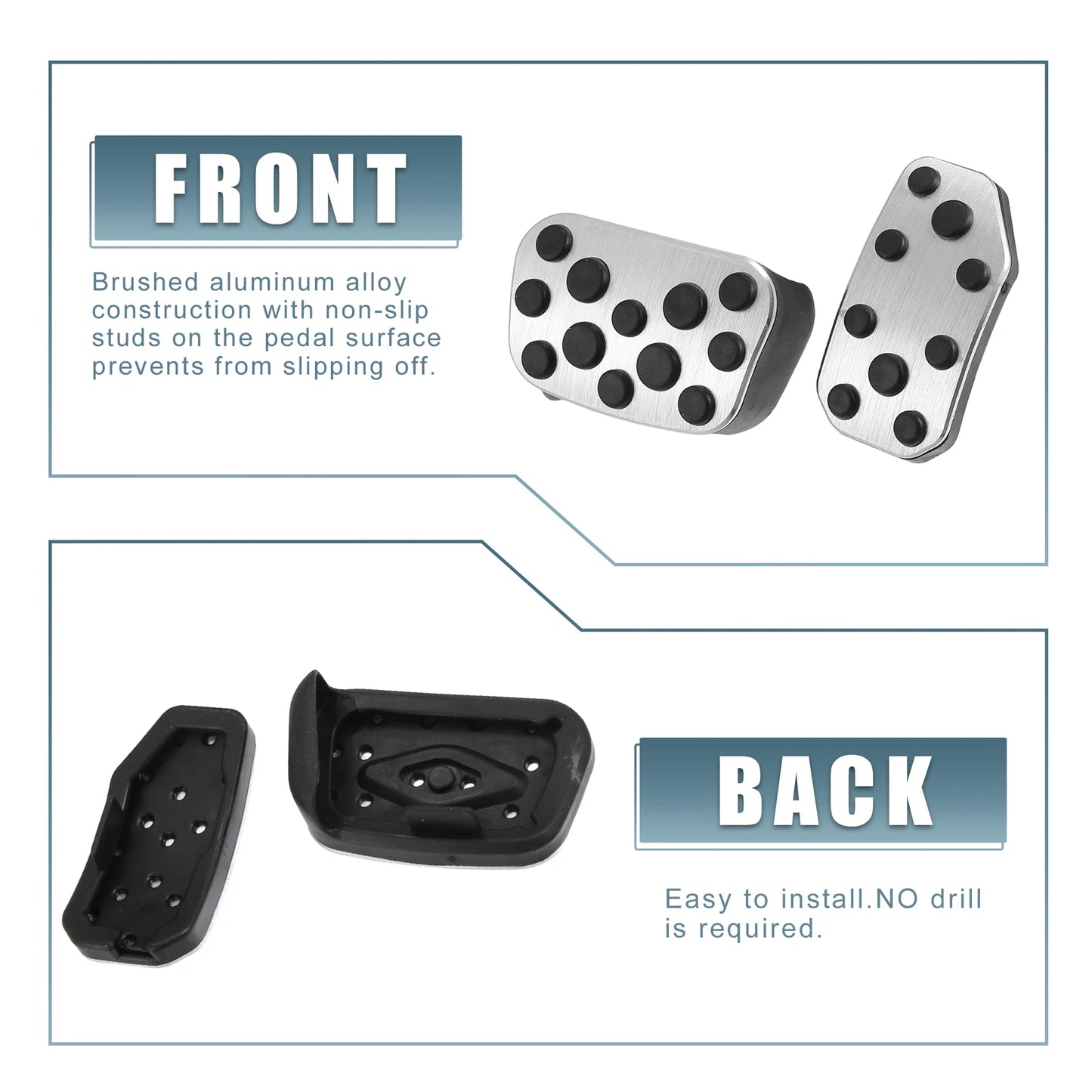 2 x Foot Pedal Brake Gas Pads for Toyota Alphard (2011-2014)
