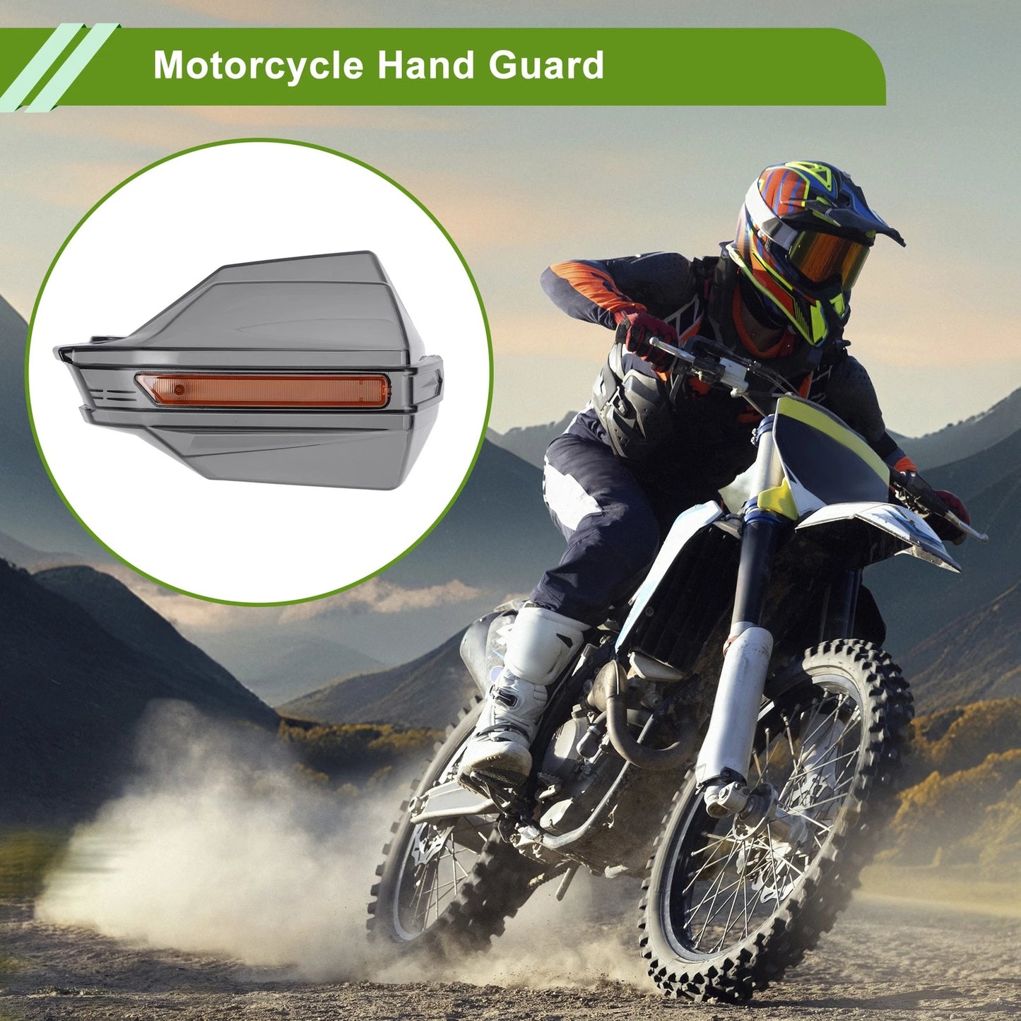 Set Universal Hand Guard Knuckle Protector for Motorcycles Black PC Plastic
