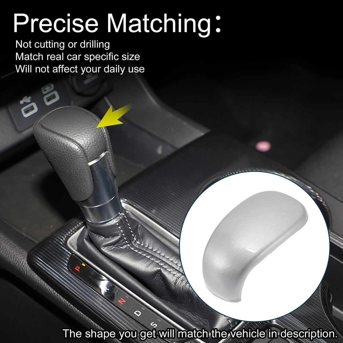 ABS Gear Shift Knob Cover for Honda Civic 11th Gen (2021-2023) Silver Tone