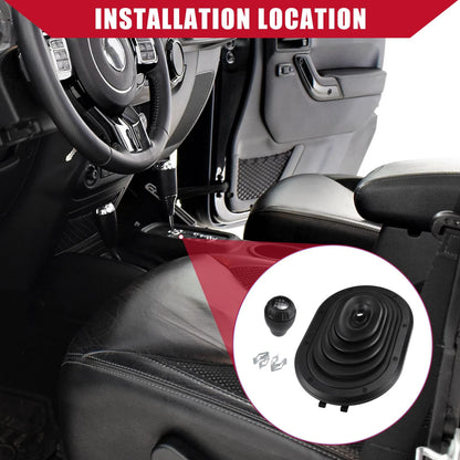 Car Gear Shifter Boot Cover for Jeep Wrangler (2007-2010) - Black