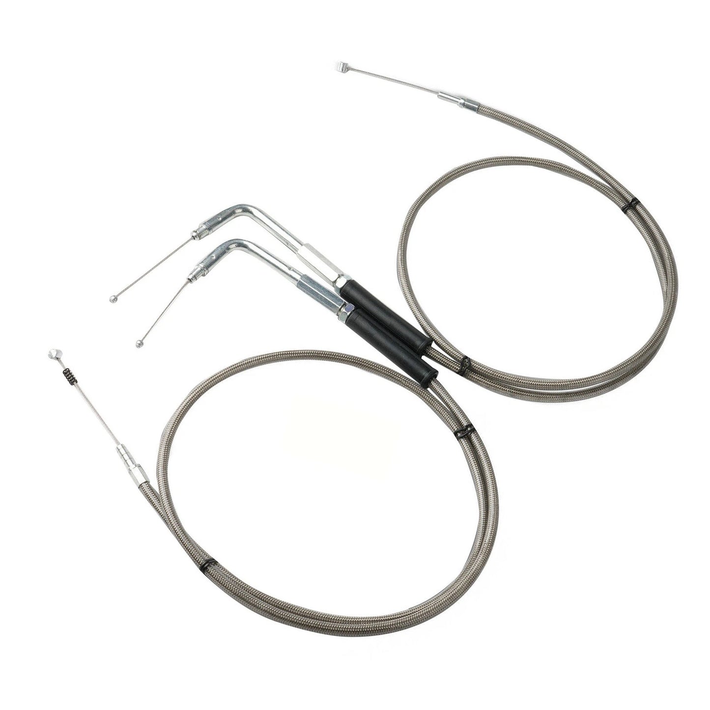 56-1/2" Stainless Steel Throttle & Idle Cables for Harley-Davidson