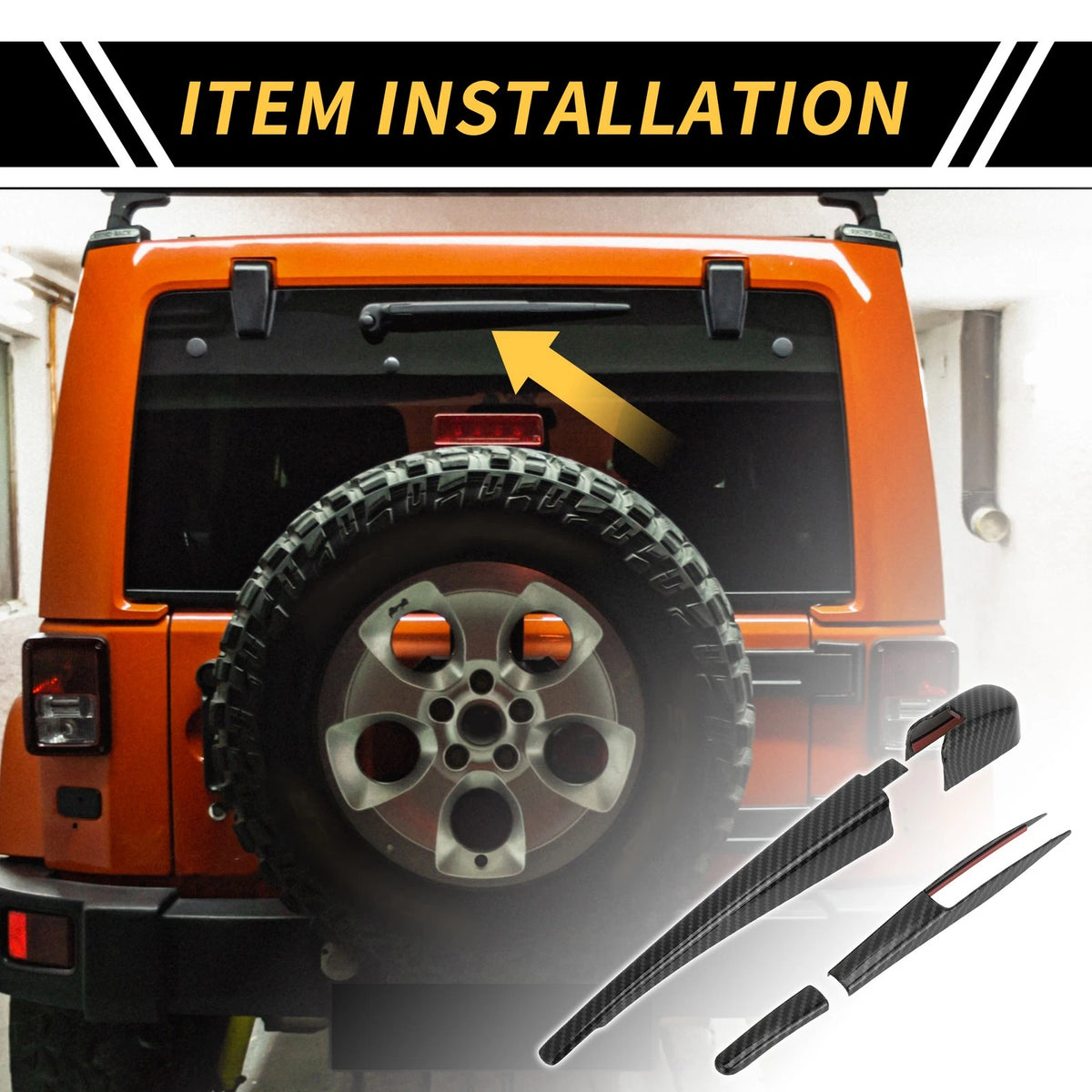 Rear Window Wiper Arm Blades Cover for Jeep Wrangler (2011-2023)