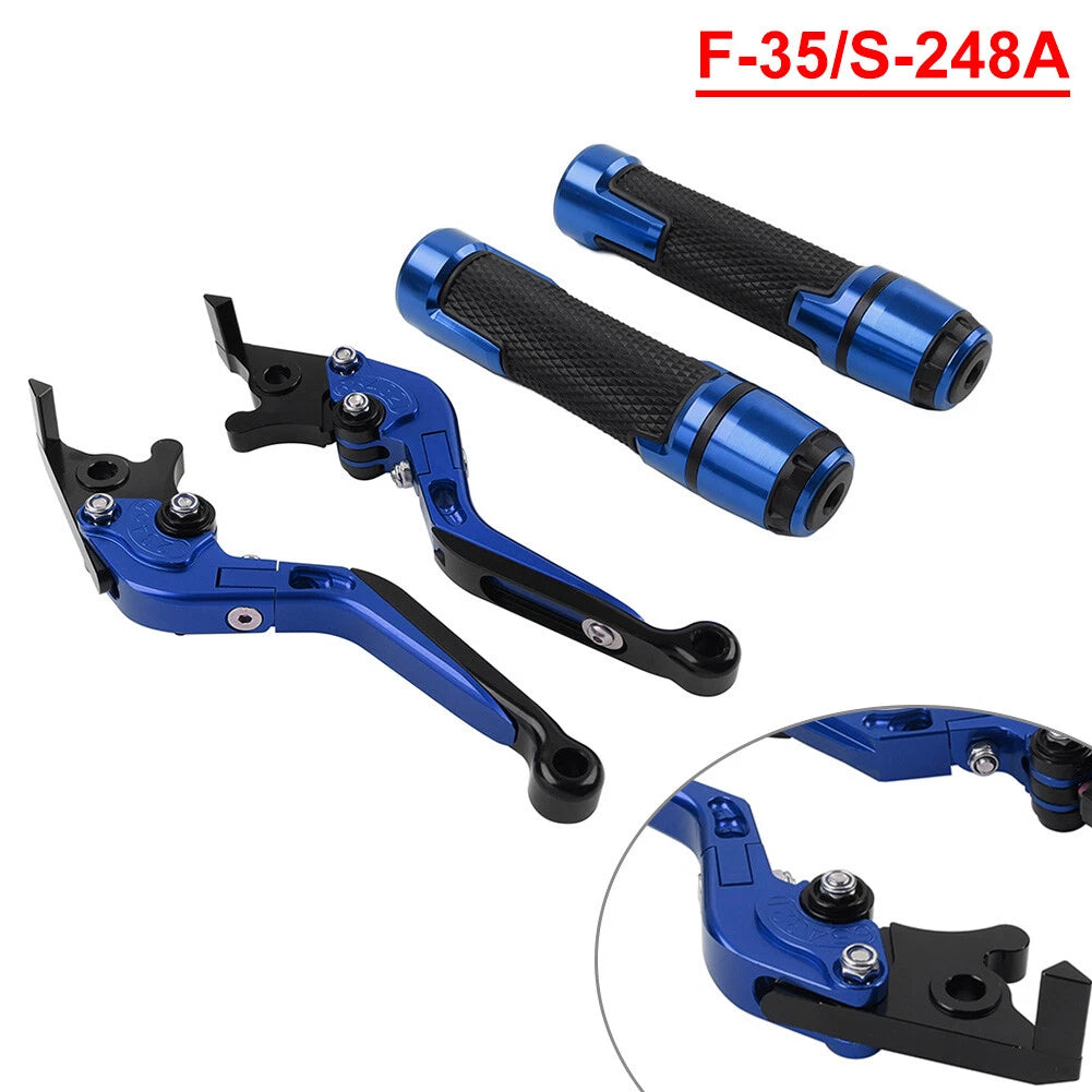 Blue Extendable Brake Clutch Levers Grip Set for Suzuki GSXR600/750 (2006-2019)