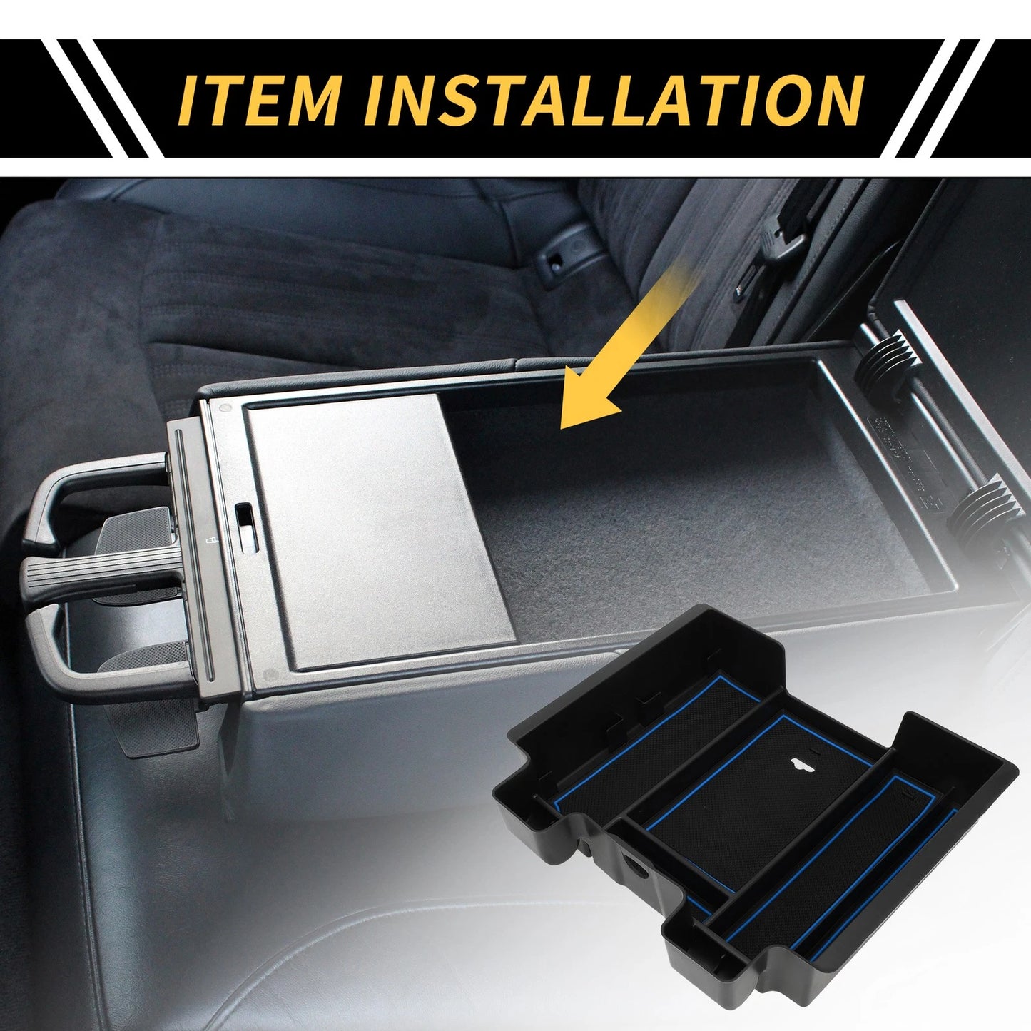 Center Console Organizer Tray for Chevy Silverado (2020-2023) Black Blue