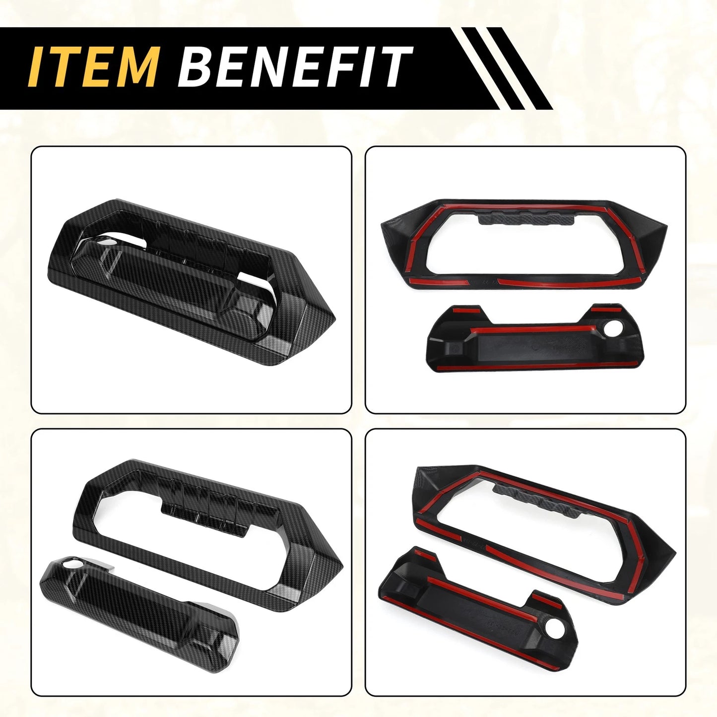 Carbon Fiber Rear Handle Bezel Trim for Toyota Tundra (2022-2024)