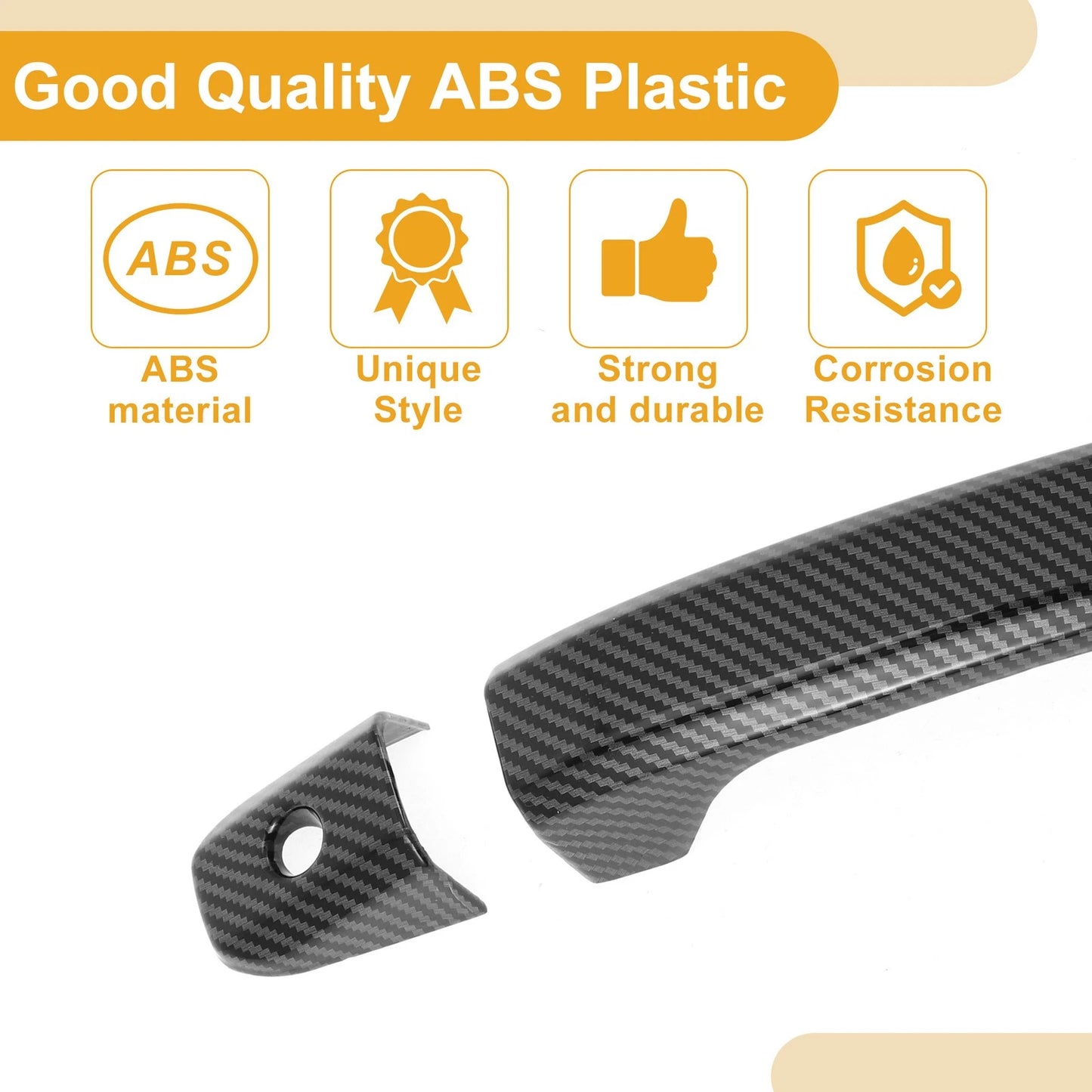 Door Handle Cover Trim for Chevrolet Silverado Carbon Fiber Black